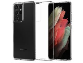 Samsung G998F Galaxy S21 Ultra ütésálló hátlap - Spigen Liquid Crystal - átlátszó