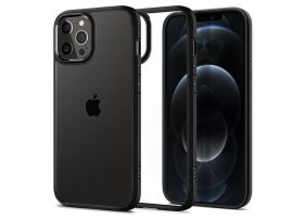 Apple iPhone 12/12 Pro ütésálló hátlap - Spigen Ultra Hybrid - fekete/átlátszó