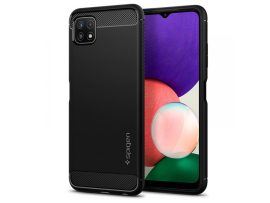 Samsung A226B Galaxy A22 5G ütésálló hátlap - Spigen Rugged Armor - fekete