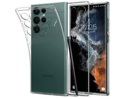 Samsung S908B Galaxy S22 Ultra 5G ütésálló hátlap - Spigen Liquid Crystal -     átlátszó