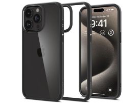 Apple iPhone 15 Pro Max ütésálló hátlap - Spigen Ultra Hybrid - fekete/átlátszó