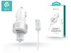 Devia 2xUSB szivargyújtó töltő adapter + USB - Type-C kábel 1 m-es vezetékkel - 12W - Devia Smart Dual USB Car Charger Suit - fehér