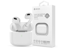 Devia TWS Bluetooth sztereó headset v5.3 + töltőtok - Devia Kintone Series      Pods3-TWS Earphone Full-Functional Type-C - fehér