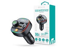   Devia Smart Series Bluetooth FM-transmitter/autós gyorstöltő 30W PD+QC          2xUSB/AUX/MP3 - fekete