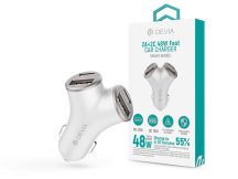   Devia Smart Series 48W PD+QC autós gyorstöltő 2xUSB+2xType-C - ezüst