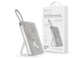Devia Extreme Speed Series Magnetic 4in1 22.5W powerbank/állvány - Type-C -     10.000 mAh - ezüst