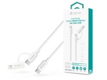   Devia Smart Series 60W+27W PD Type-C/Type-C + Lightning adat- és töltőkábel 1.2m- fehér