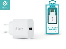   Devia USB hálózati töltő adapter - 10W - Devia Smart USB Fast Charge - fehér