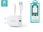   Devia USB hálózati töltő adapter + USB - Lightning kábel (MFI engedélyes) - 10W - Devia Smart Fast Charger Suit - fehér