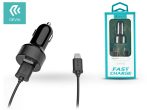   Devia 2xUSB szivargyújtós töltő adapter + USB - micro USB kábel 1 m-es          vezetékkel - 12W - Devia Smart Dual USB Fast Charge for Android - fekete