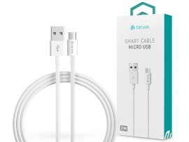 Devia USB - micro USB adat- és töltőkábel 2 m-es vezetékkel - Devia Smart Cable - fehér