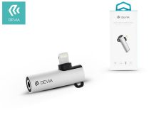   Devia lightning + 3.5 mm jack adapter egyidőben történő töltéshez és            zenehallgatáshoz - Devia Smart Lightning to Lightning + DC3.5 - ezüst