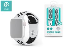   Apple Watch lyukacsos sport szíj - Devia Deluxe Series Sport2 Band - 42/44/45/49mm - fehér/fekete