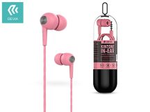   Devia sztereó felvevős fülhallgató - 3,5 mm jack - Devia Kintone V2 In-Ear WiredEarphones - rózsaszín