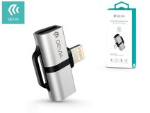   Devia lightning + lightning adapter egyidőben történő töltéshez és              zenehallgatáshoz - Devia Smart Series Adapter Lightning to Dual Lightning -     ezüst