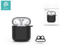   Devia szilikon tok AirPods fülhallgatóhoz - Devia AirPods v.2 Naked Silicone    Case Suit for AirPods (whit loophole) - fekete