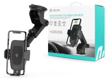   Devia szellőzőrácsba illeszthető / műszerfalra / szélvédőre helyezhető vezeték nélküli autóstöltő/tartó - Devia Navigation Wireless Charger Car Mount - 10W - Qi szabványos - fekete