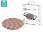   Devia Qi univerzális vezeték nélküli töltő állomás - 15W - Devia Aurora Series  V3 Ultra-Slim Wireless Quick Charger - rose gold