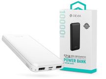   Devia hordozható külső akkumulátor / power bank - 10.000 mAh - Devia Kintone    Series V3 - 2xUSB + Type-C + microUSB - fehér