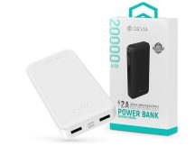   Devia hordozható külső akkumulátor / power bank - 20.000 mAh - Devia Kintone    Series V2 - 2xUSB + Type-C + microUSB - fehér