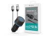 Devia szivargyújtós töltő adapter USB + Type-C bemenettel + Lightning - Type-C  kábel - 52,5W - Devia Extreme Speed Series Quick Car Charger Set PD 30W + QC 3.0- fekete