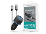   Devia szivargyújtós töltő adapter USB + Type-C bemenettel + Lightning - Type-C  kábel - 52,5W - Devia Extreme Speed Series Quick Car Charger Set PD 30W + QC 3.0- fekete