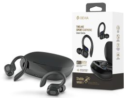 Devia TWS Bluetooth sztereó headset v5.0 + töltőtok - Devia TWS-M2 Sport Series True Wireless Earphones with Charging Case - fekete