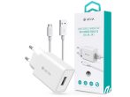   Devia Smart USB hálózati töltő adapter + USB - micro USB kábel 1 m-es vezetékkel- 10W - Devia Smart Series Charger Suit With Micro Cable V3 - fehér