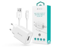   Devia USB hálózati töltő adapter + USB - Type-C kábel 1 m-es vezetékkel - 10W - Devia Smart Series Charger Suit With Type-C Cable V3 - fehér