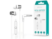   Devia sztereó felvevős fülhallgató - 3,5 mm jack - Devia Kintone Series Metal   Earphone - fehér