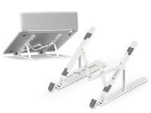   Devia univerzális asztali tablet/laptop tartóállvány max. 16 méretű            készülékekhez - Devia Smart Series Multi-function Folding Plastic Stand For     Tablet/Laptop - fehér"