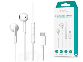 Devia sztereó felvevős fülhallgató Type-C csatlakozóval - Devia Kintone Series  A1 Digital Wired Earphone - fehér