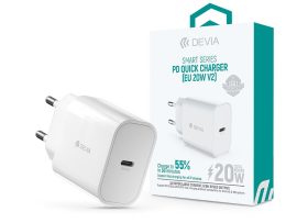 Devia hálózati töltő adapter Type-C bemenettel - 20W - Devia Smart Series PD    Quick Charger V2 - fehér