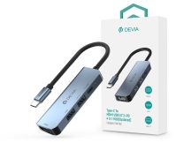   Devia USB Type-C - 2xUSB 3.0 + PD + HDMI elosztó/adapter - Devia Leopard 4in1   Hub (Updated) - szürke