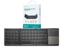   Devia összecsukható vezeték nélküli angol kiosztású Bluetooth billentyűzet      érintőpaddal - Devia Lingo Series Foldable Wireless Keyboard with Touchpad -    fekete