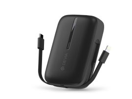 Devia Kintone Series - USB + Type-C - powerbank + Type-C/Lightning kábel -      10.000 mAh - fekete