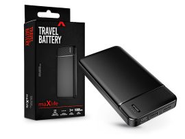 Maxlife hordozható külső akkumulátor / power bank - 10.000 mAh - Maxlife MXPB-01- 2xUSB + microUSB + Type-C - 10.000 mAh - fekete