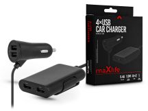   Maxlife 4xUSB szivargyújtó töltő adapter - 12W - Maxlife MXCC-03 USB Car Charger- fekete