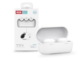 XO TWS Bluetooth sztereó headset v5.0 + töltőtok - XO X1 True Wireless Earphones with Charging Case - fehér