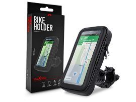 Maxlife kerékpárra szerelhető, por- és cseppálló telefontartó max. 6,5'' méretű készülékekhez - Maxlife MXBH-01XL Bike Holder - fekete