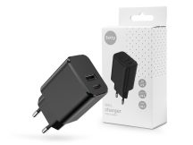   Setty hálózati töltő adapter Type-C + USB bemenettel - 20W - Setty USB/USB-C    Wall Charger PD3.0  - fekete