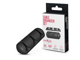 Maxlife kábelrendező szett - Maxlife Cable Organizer Set - 2 db/csomag - fekete