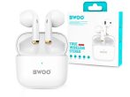   BWOO TWS Bluetooth sztereó headset v5.1 + töltőtok - BWOO BW66 True Wireless    Earphones with Charging Case - fehér