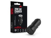   Maxlife szivargyújtós töltő adapter Type-C bemenettel - 20W - Maxlife MXCC-04   PD3.0 + QC3.0 Car Charger - fekete