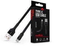   Maxlife USB - USB Type-C adat- és töltőkábel 1 m-es szövet vezetékkel - Maxlife MXUC-01 USB Type-C Cable - 5V/2A - fekete