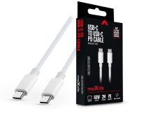   Maxlife Type-C - Type-C adat- és töltőkábel 2 m-es vezetékkel - Maxlife MXUC-05 USB-C to USB-C PD Cable - 60W - fehér