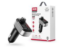   XO Bluetooth FM-transmitter / szivargyújtó töltő - 2xUSB + MP3 + Pendrive       lejátszás - XO BCC10 - fekete