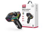   XO Bluetooth FM-transmitter / szivargyújtó töltő - 2xUSB + MP3 + Pendrive       lejátszás + RGB Light + PD25W Fast Charger - XO BCC09 - fekete