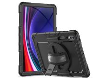   Samsung X900/X906 Galaxy Tab S8 Ultra 14.6 / X910/X916B Galaxy Tab S9 Ultra 14.6ütésálló tablet tok 360 fokos védelemmel, 4H kijelzővédő üveggel - Tech-Protect Solid - fekete  (ECO csomagolás)