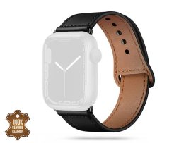 Apple Watch valódi bőrből készült óraszíj - Tech-Protect Leatherfit - 38/40/41  mm - fekete